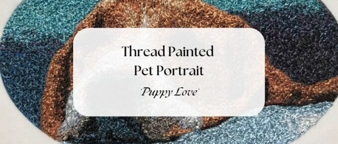 Thread Painted Pet Portrait - 'Puppy Love'