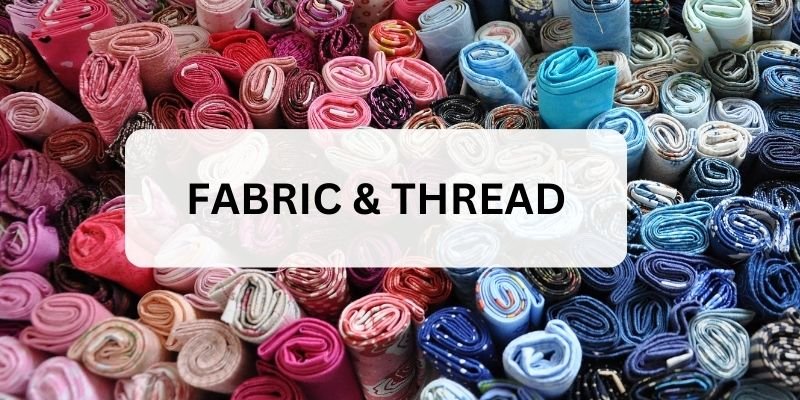 Fabric and thread for thread sketching, thread painting, and quilting