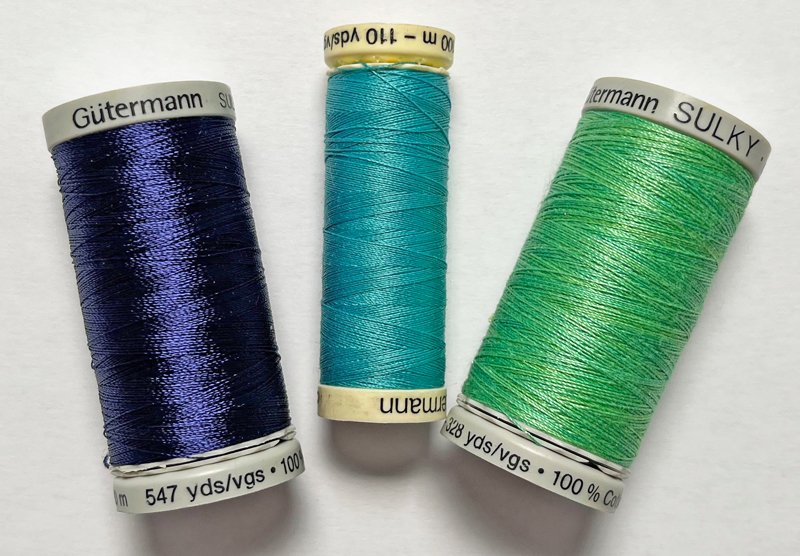 Machine Embroidery Thread on Standard Spools - These will fit any domestic sewing machine.