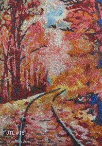 Impressionistic style thread painting 'Remember when ...' No 16 in the Journey Through Landscape series of thread paintings by Deborah Wirsu of Thread Sketching in Action