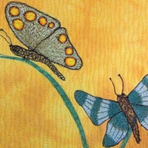 TSIA No 34 - Two whimsical butterflies | Deborah Wirsu Textile Artist