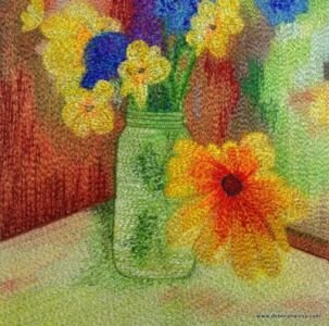 Flowers in green vase | Deborah Wirsu